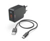 Hama set rýchla USB nabíjačka Quick Charge 3.0 19,5 W + kábel USB A-C 1,5 m