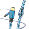 Hama kábel Reflective USB-C 2.0 typ C-C 1,5 m, modrý