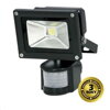 Solight Solight LED venkovní reflektor, 10W, 800lm, AC 230V, černá, se senzorem