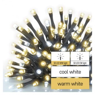 EMOS D1AN01 Standard LED spojovacia vianočná reťaz, 10 m, teplá/studená biela