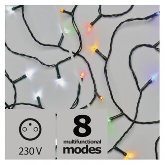 EMOS D4AJ01 LED vianočná reťaz 2v1, 10m, studená biela./farebná
