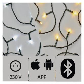 EMOS ZY2188 aplikáciou ovládaná LED vianočná reťaz, 15m, studená/teplá biela