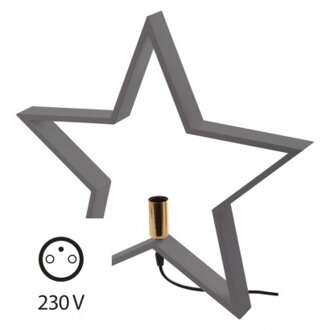 EMOS Lighting Svietnik na žárovku E14 drevený sivý, hviezda, 48cm, vnút.
