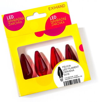 Felicia LED filament blister červená 4ks