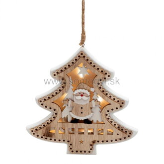 home KID 23 LED drevená dekorácia stromček, teplá biela 