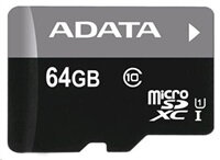A-data MicroSDXC karta 64GB Premier UHS-I Class 10 + SD adaptér