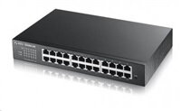 Zyxell Zyxel GS1900-24E 24-port Desktop Gigabit Web Smart switch: 24x Gigabit metal, IPv6, 802.3az (Green), fanless, rack kit