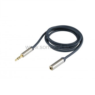 Audio kábel, 3,5 mm stereo kovová vidlica-3,5 mm stereo kovová vidlica, 2,5 m