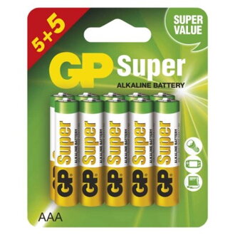 GP Alkalická batéria GP Super LR03 (AAA), fólia, 5+5 ks, display box
