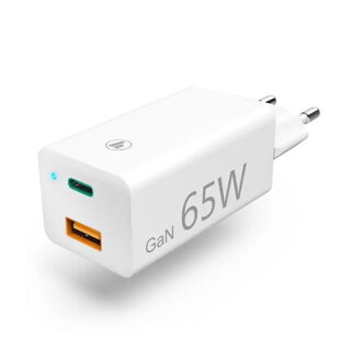 Hama Sieťová USB nabíjačka GaN, USB-C + USB-A, Power Delivery 65 W