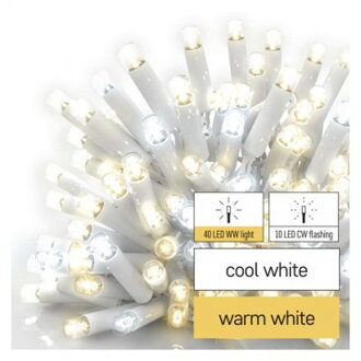 EMOS D2CN02 Profi LED spojovacia reťaz blikajúca biela – cencúle, 3 m, teplá/studená biela