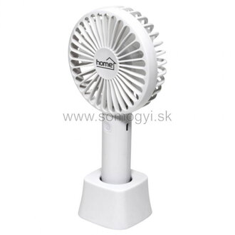 home Ručný, nabíjateľný ventilátor, 9 cm, biela farba