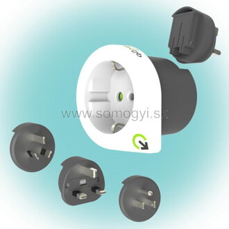 Q2 power Cestovný adaptér "Qplux Europe 3in1"