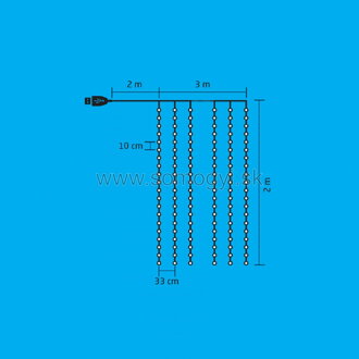 home MLF 200/WW micro LED svietiaci záves, 3 x 2 m, teplá biela
