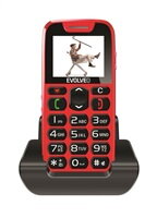Evolveo EasyPhone s nabíjacím stojanom, čevená