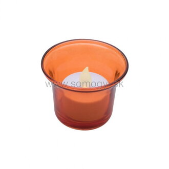 home CDG 1/OR LED čajová sviečka vo farebnom sklenenom svietniku