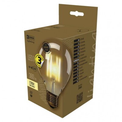 EMOS LED žiarovka Vintage G95 4W E27 teplá biela+