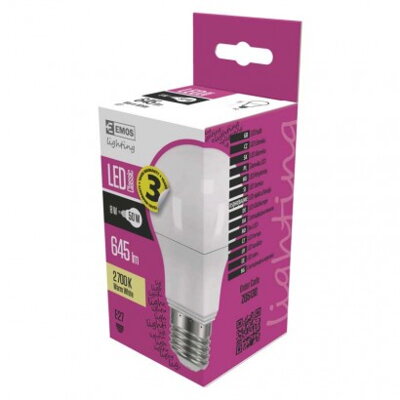EMOS LED žiarovka Classic A60 8W E27 teplá biela