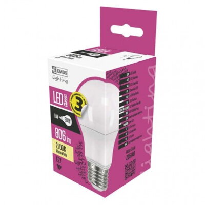 EMOS LED žiarovka Classic A60 9W E27 teplá biela