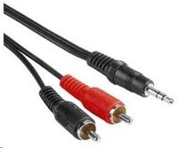 Audio kábel, 3,5 mm stereo vidlica-2 RCA zásuvka, 10 m