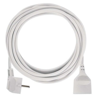 EMOS Predlžovací kábel 5 m / 1 zásuvka / biely / PVC / 1,5 mm2