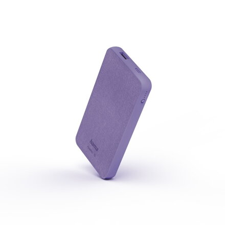 Hama Fabric 10, powerbanka, 10000 mAh, 3 A, 2 výstupy: USB-C,A, textilné, fialová