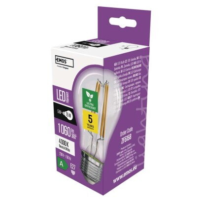 EMOS Lighting LED žiarovka Filament A60 5 W ZF5158