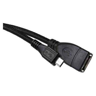 EMOS Dátový OTG kábel USB-A 2.0 / micro USB-B 2.0 s funkciou redukcie, 15 cm, čierny