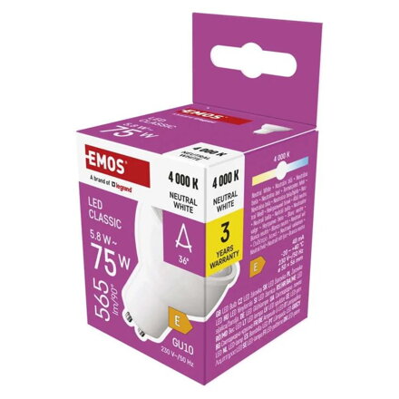 EMOS LED žiarovka Classic MR16, 5,8 W, ZQ8E33N