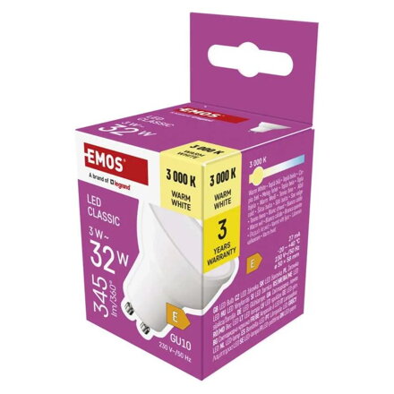 EMOS LED žiarovka Classic MR16 3 W, ZQ8E12