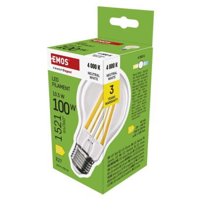 EMOS LED žiarovka Filament A60 10,5 W, ZF5D63