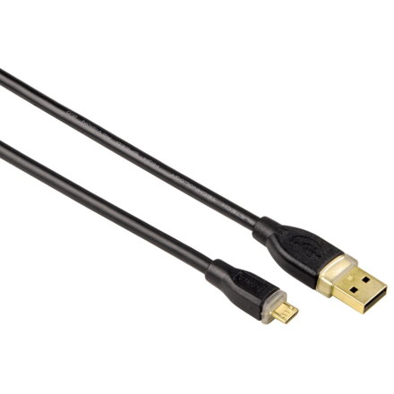 Hama Micro USB 2.0 kábel, typ A - micro B, 1,8 m, čierny