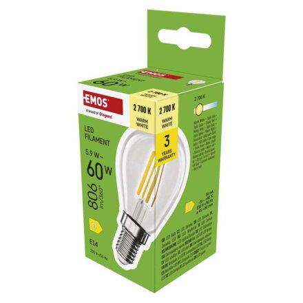 EMOS LED žiarovka Filament Mini Globe 5,9 W, ZF1D42