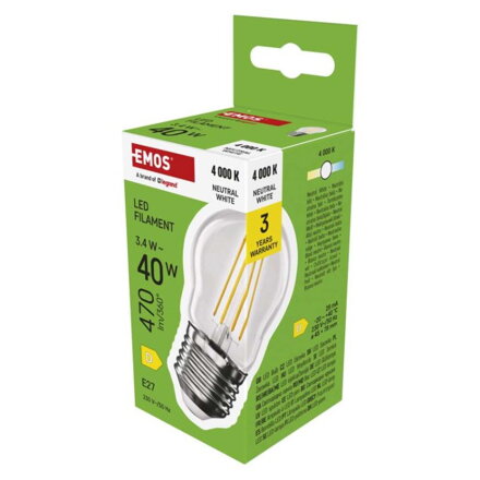 EMOS LED žiarovka Filament Mini Globe 3,4 W, ZF6D23