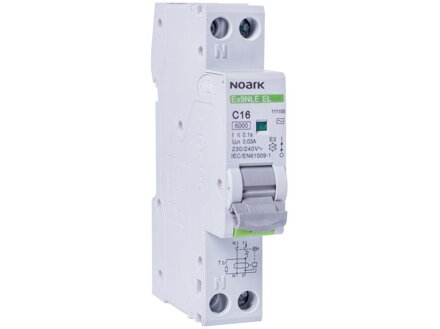 Noark Elektronický prúd. chránič s nadpr. ochr., Icn=6kA, 1+Npól, char. B, In=10A, IΔn=30mA, typ A