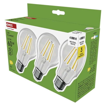 EMOS LED žiarovka Filament A60 5,9 W, ZF5D43.3
