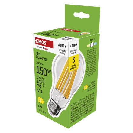 EMOS LED žiarovka Filament A70 18 W, ZF5D83