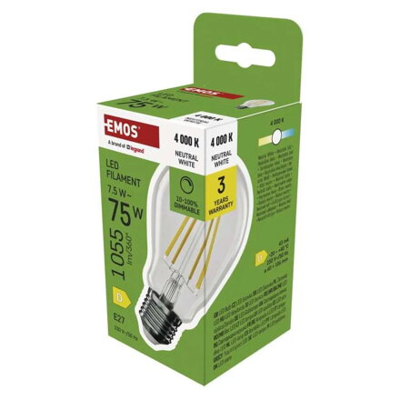 EMOS LED žiarovka Filament A60 7,5 W, ZF5D54D