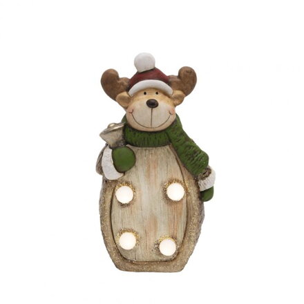 home KDC 17 LED keramická dekorácia na stôl, sob