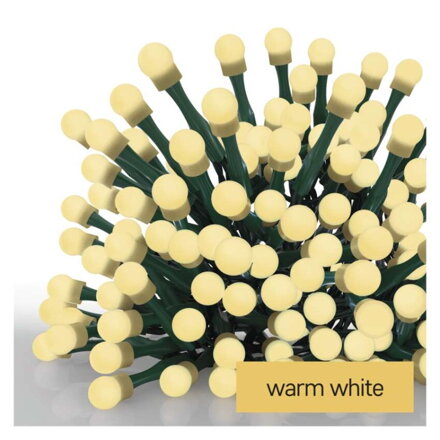 EMOS D5AW24 LED vianočná cherry reťaz – guličky, 30 m, teplá biela