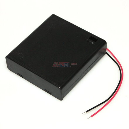 Držiak batérií AA 4x s krytom 4ks vedľa seba