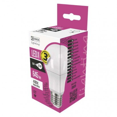 EMOS LED žiarovka Classic A60, 8 W, ZQ5131