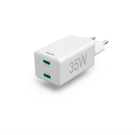 Hama Rýchla USB nabíjačka, 2x USB-C PD/QC, 35 W