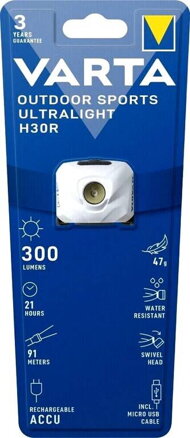 Varta LED nabíjacia čelovka Outdoor Sports H30R Ultra Light Charge 