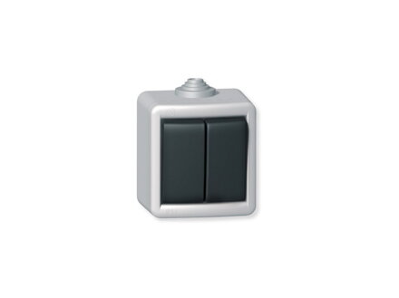 Spínač č.5 kovový na povrch IP55 10A antracit/šedá