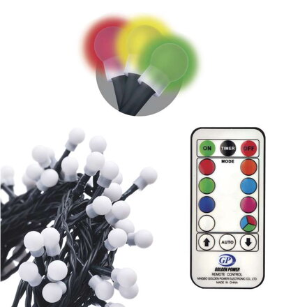 EMOS D5AA01 LED vianočná cherry reťaz s ovládačom, 10 m, farebná