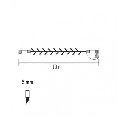 EMOS D1AM03 Standard LED spojovacia vianočná reťaz, 10 m, farebná