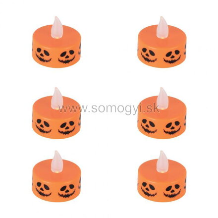 home CDH 6 LED sada čajových sviečok Halloween,  ∅3,8 cm, oranžová