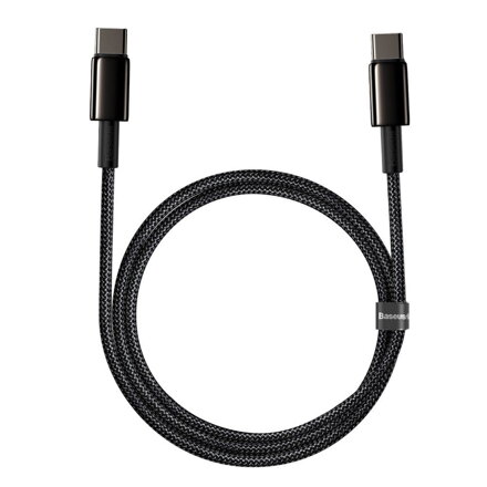 Baseus Tungsten Gold rychlonabíjací / dátový kábel USB-C na USB-C 100W 2m, čiena