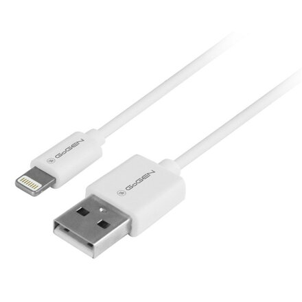 GoGEN USB A / lightning B prepojovací kábel, 2m,  biely